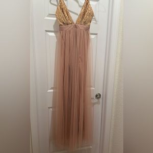 Fashion nova rose gold maxi dress